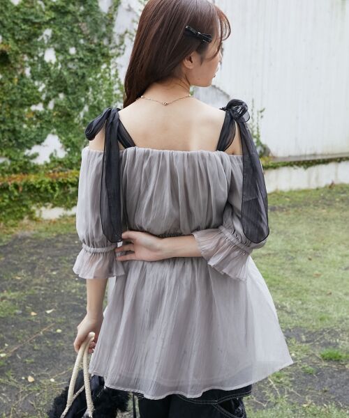 MAJESTIC LEGON / マジェスティックレゴン シャツ・ブラウス | ∞ショルダーリボン半袖チュニック | 詳細21