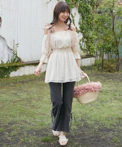 MAJESTIC LEGON / マジェスティックレゴン シャツ・ブラウス | ∞ショルダーリボン半袖チュニック | 詳細9