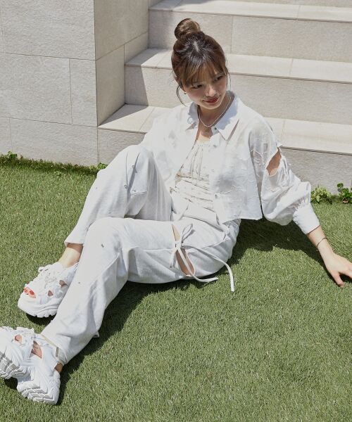 MAJESTIC LEGON / マジェスティックレゴン シャツ・ブラウス | オープンショルダーショートシャツ | 詳細1