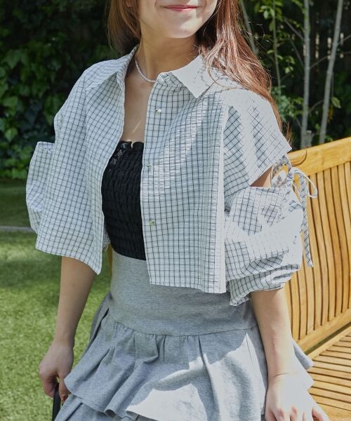 MAJESTIC LEGON / マジェスティックレゴン シャツ・ブラウス | オープンショルダーショートシャツ | 詳細11