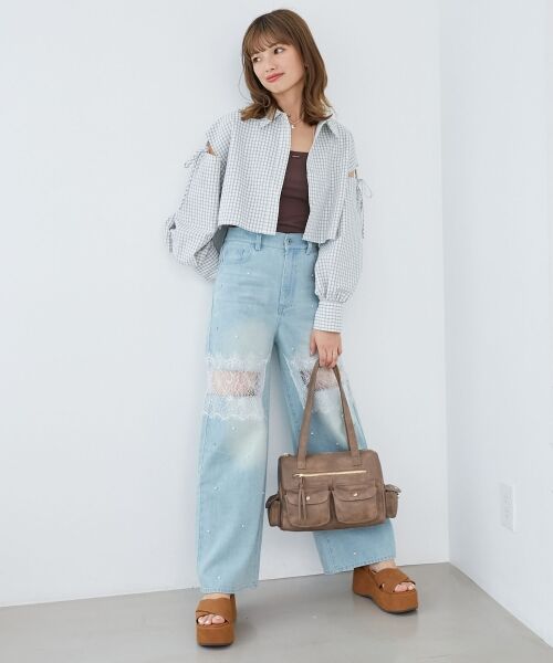 MAJESTIC LEGON / マジェスティックレゴン シャツ・ブラウス | オープンショルダーショートシャツ | 詳細15