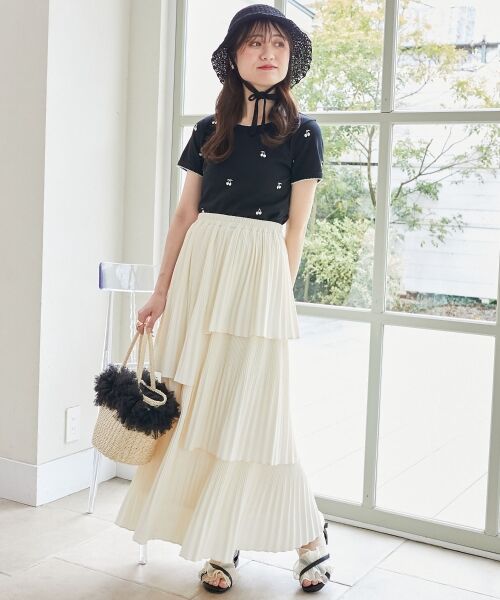 MAJESTIC LEGON / マジェスティックレゴン ロング・マキシ丈スカート | プリーツティアードスカート | 詳細1