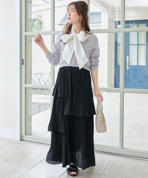 MAJESTIC LEGON / マジェスティックレゴン ロング・マキシ丈スカート | プリーツティアードスカート | 詳細10