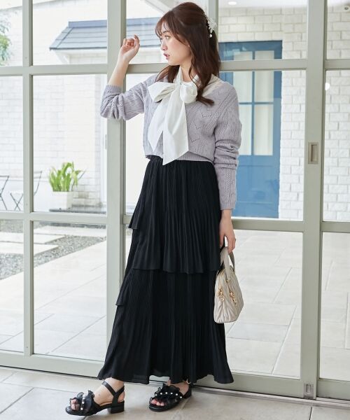 MAJESTIC LEGON / マジェスティックレゴン ロング・マキシ丈スカート | プリーツティアードスカート | 詳細11