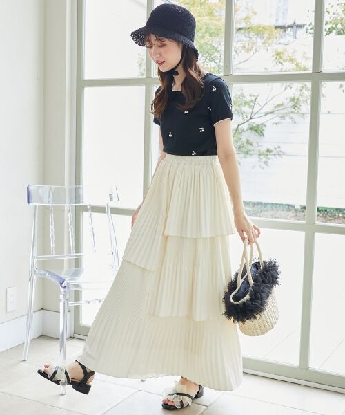 MAJESTIC LEGON / マジェスティックレゴン ロング・マキシ丈スカート | プリーツティアードスカート | 詳細3