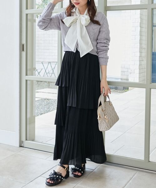 MAJESTIC LEGON / マジェスティックレゴン ロング・マキシ丈スカート | プリーツティアードスカート | 詳細9