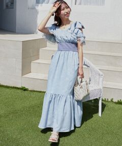 MAJESTIC LEGON / マジェスティックレゴン ロング・マキシ丈ワンピース | ∞フリルリボンコルセットワンピース