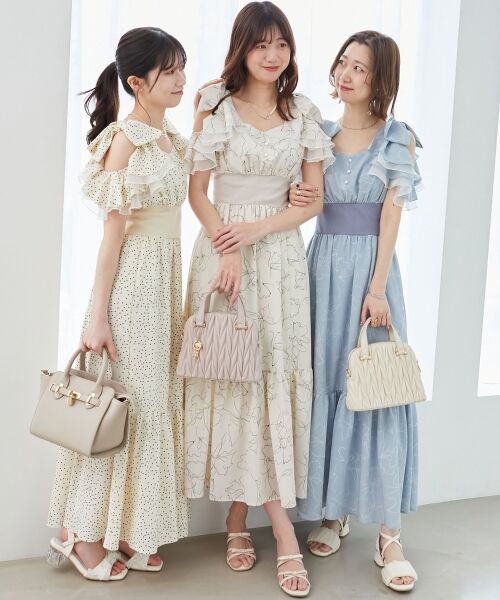 MAJESTIC LEGON / マジェスティックレゴン ロング・マキシ丈ワンピース | ∞フリルリボンコルセットワンピース | 詳細1