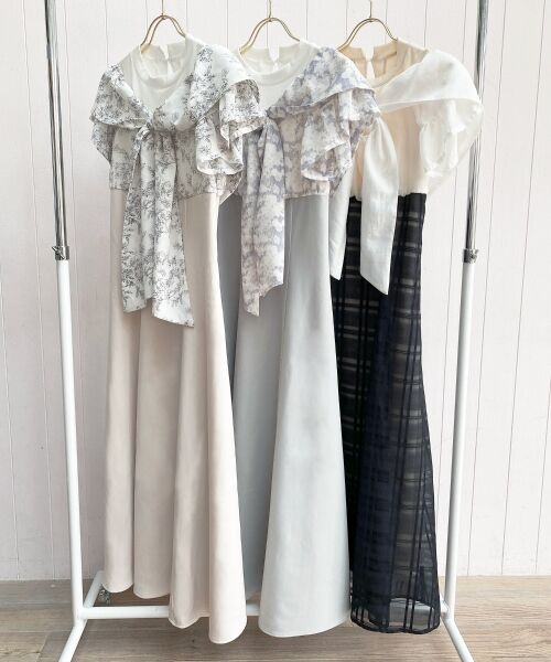 MAJESTIC LEGON / マジェスティックレゴン ロング・マキシ丈ワンピース | ウエストきゅっとリボンワンピース | 詳細1