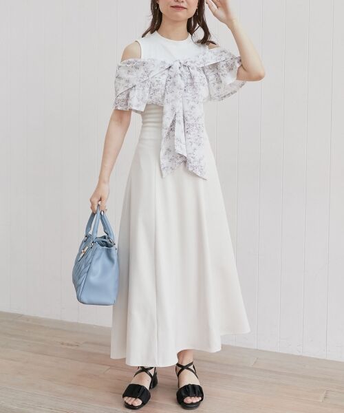 MAJESTIC LEGON / マジェスティックレゴン ロング・マキシ丈ワンピース | ウエストきゅっとリボンワンピース | 詳細11