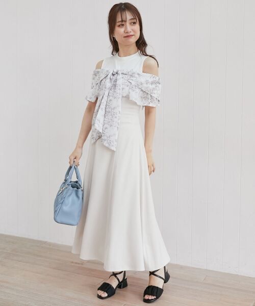 MAJESTIC LEGON / マジェスティックレゴン ロング・マキシ丈ワンピース | ウエストきゅっとリボンワンピース | 詳細12