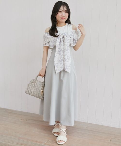 MAJESTIC LEGON / マジェスティックレゴン ロング・マキシ丈ワンピース | ウエストきゅっとリボンワンピース | 詳細21