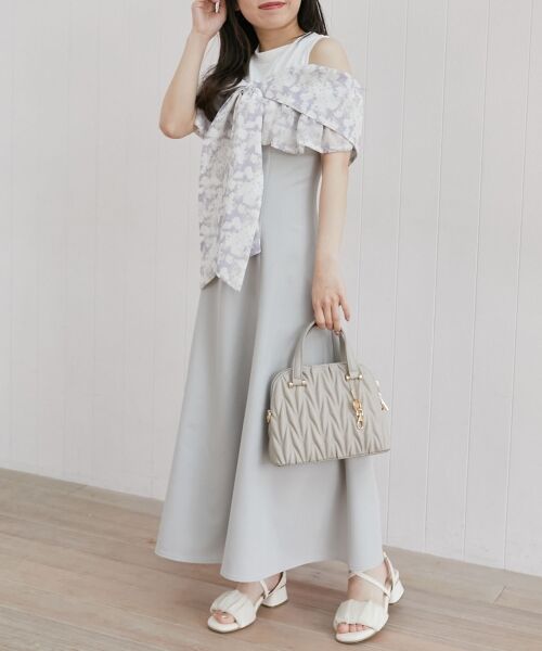 MAJESTIC LEGON / マジェスティックレゴン ロング・マキシ丈ワンピース | ウエストきゅっとリボンワンピース | 詳細22