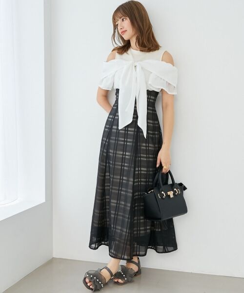 MAJESTIC LEGON / マジェスティックレゴン ロング・マキシ丈ワンピース | ウエストきゅっとリボンワンピース | 詳細24