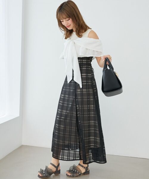 MAJESTIC LEGON / マジェスティックレゴン ロング・マキシ丈ワンピース | ウエストきゅっとリボンワンピース | 詳細25