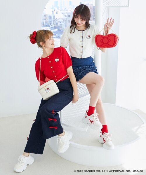 MAJESTIC LEGON / マジェスティックレゴン デニムパンツ | ハローキティ サイドリボンデニム | 詳細6