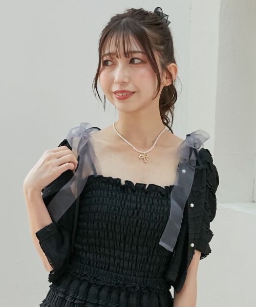 MAJESTIC LEGON / マジェスティックレゴン キャミソール・チューブトップ | カップ付ダブルリボンキャミソール | 詳細15