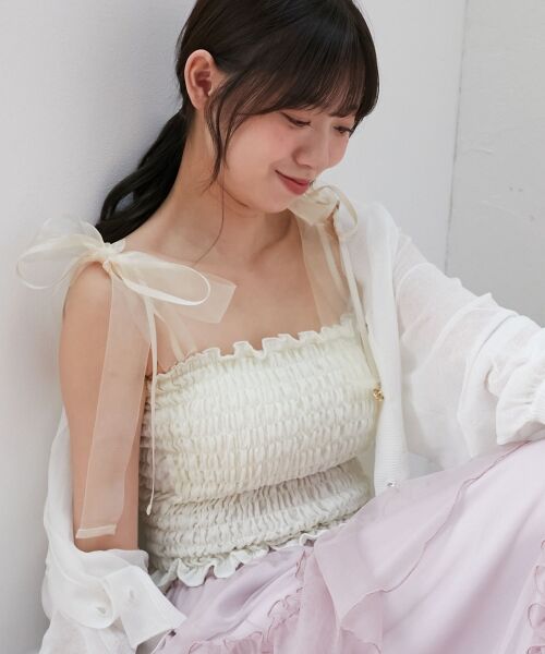 MAJESTIC LEGON / マジェスティックレゴン キャミソール・チューブトップ | カップ付ダブルリボンキャミソール | 詳細2