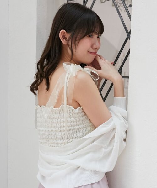 MAJESTIC LEGON / マジェスティックレゴン キャミソール・チューブトップ | カップ付ダブルリボンキャミソール | 詳細5