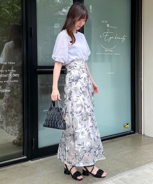 MAJESTIC LEGON / マジェスティックレゴン カットソー | パールチュールスリーブトップス | 詳細10