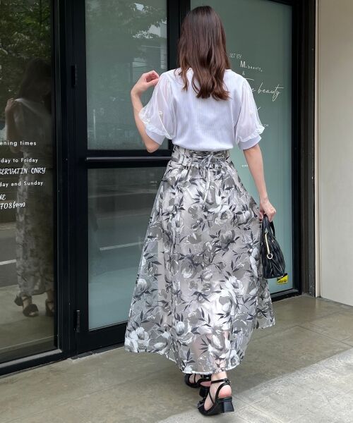 MAJESTIC LEGON / マジェスティックレゴン カットソー | パールチュールスリーブトップス | 詳細11