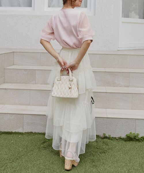 MAJESTIC LEGON / マジェスティックレゴン カットソー | パールチュールスリーブトップス | 詳細26