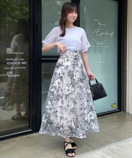 MAJESTIC LEGON / マジェスティックレゴン カットソー | パールチュールスリーブトップス | 詳細9