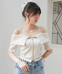 MAJESTIC LEGON / マジェスティックレゴン カットソー | オフショルダブルジップトップス