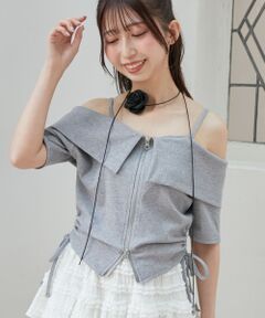 MAJESTIC LEGON / マジェスティックレゴン カットソー | オフショルダブルジップトップス