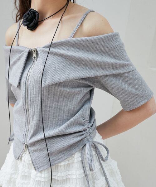 MAJESTIC LEGON / マジェスティックレゴン カットソー | オフショルダブルジップトップス | 詳細14