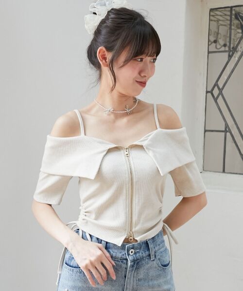 MAJESTIC LEGON / マジェスティックレゴン カットソー | オフショルダブルジップトップス | 詳細4