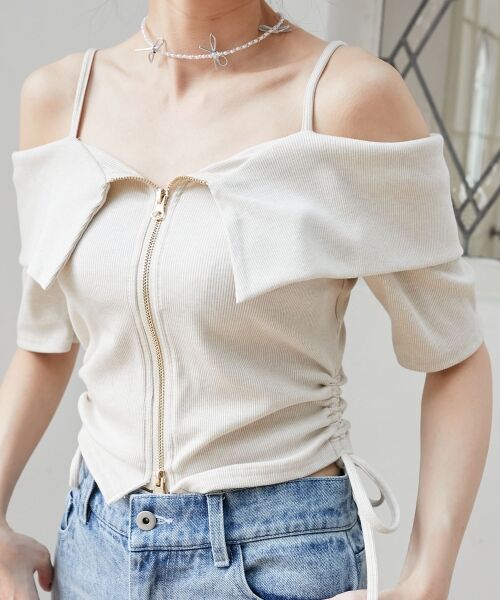 MAJESTIC LEGON / マジェスティックレゴン カットソー | オフショルダブルジップトップス | 詳細7