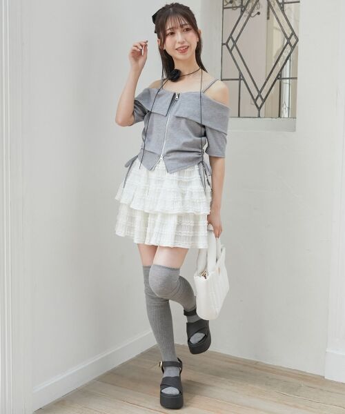 MAJESTIC LEGON / マジェスティックレゴン カットソー | オフショルダブルジップトップス | 詳細8