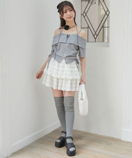 MAJESTIC LEGON / マジェスティックレゴン カットソー | オフショルダブルジップトップス | 詳細9