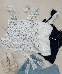 MAJESTIC LEGON / マジェスティックレゴン キャミソール・チューブトップ | カットレースリボンキャミソール