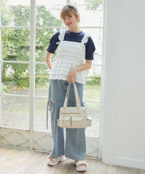 MAJESTIC LEGON / マジェスティックレゴン キャミソール・チューブトップ | カットレースリボンキャミソール | 詳細1