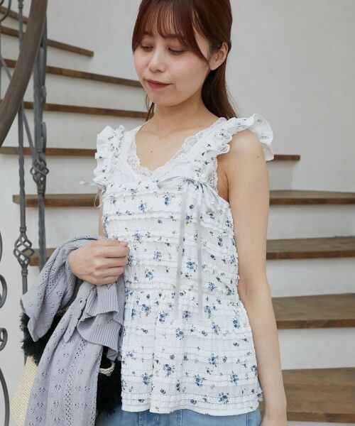 MAJESTIC LEGON / マジェスティックレゴン キャミソール・チューブトップ | カットレースリボンキャミソール | 詳細12