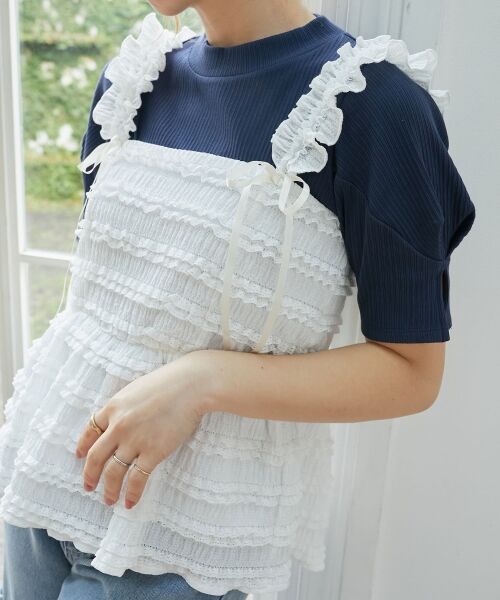 MAJESTIC LEGON / マジェスティックレゴン キャミソール・チューブトップ | カットレースリボンキャミソール | 詳細7