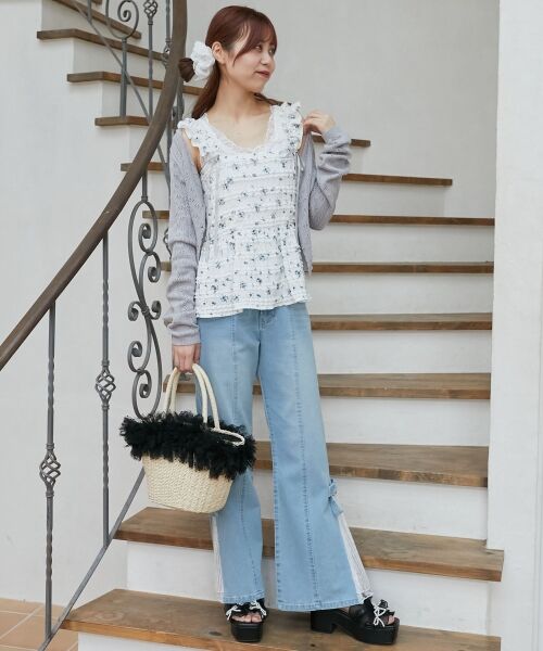 MAJESTIC LEGON / マジェスティックレゴン キャミソール・チューブトップ | カットレースリボンキャミソール | 詳細8