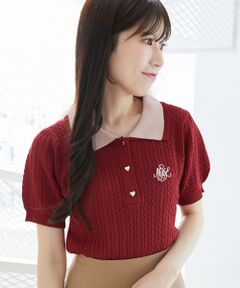 MAJESTIC LEGON / マジェスティックレゴン ニット・セーター | バイカラーダブル襟ニット