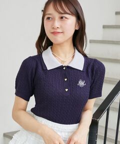 MAJESTIC LEGON / マジェスティックレゴン ニット・セーター | バイカラーダブル襟ニット