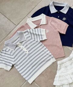 MAJESTIC LEGON / マジェスティックレゴン ニット・セーター | バイカラーダブル襟ニット