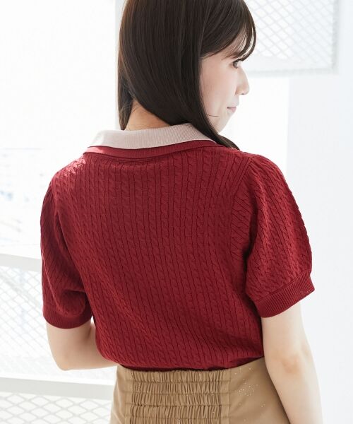 MAJESTIC LEGON / マジェスティックレゴン ニット・セーター | バイカラーダブル襟ニット | 詳細15