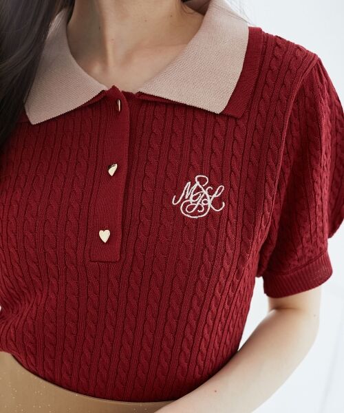 MAJESTIC LEGON / マジェスティックレゴン ニット・セーター | バイカラーダブル襟ニット | 詳細16