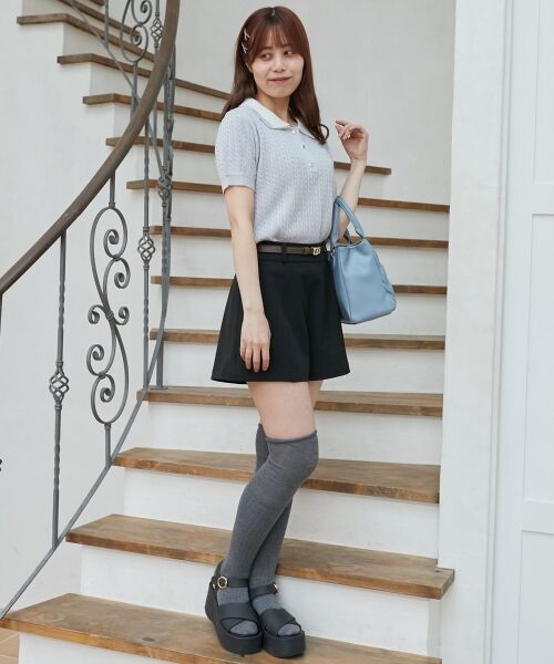 MAJESTIC LEGON / マジェスティックレゴン ニット・セーター | バイカラーダブル襟ニット | 詳細19