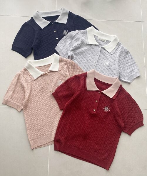 MAJESTIC LEGON / マジェスティックレゴン ニット・セーター | バイカラーダブル襟ニット | 詳細2