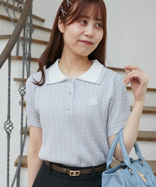 MAJESTIC LEGON / マジェスティックレゴン ニット・セーター | バイカラーダブル襟ニット | 詳細21