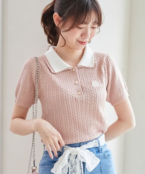 MAJESTIC LEGON / マジェスティックレゴン ニット・セーター | バイカラーダブル襟ニット | 詳細28