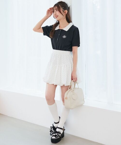 MAJESTIC LEGON / マジェスティックレゴン ニット・セーター | バイカラーダブル襟ニット | 詳細4