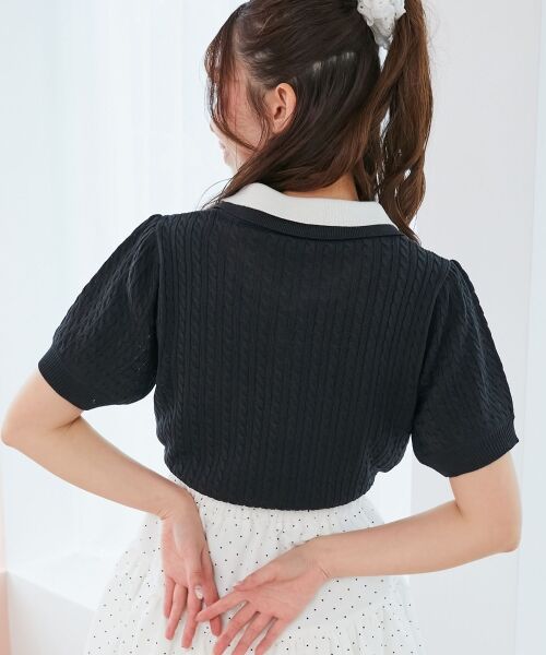 MAJESTIC LEGON / マジェスティックレゴン ニット・セーター | バイカラーダブル襟ニット | 詳細8